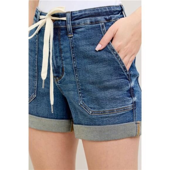 Judy Blue Full Size High Rise Cuff‎ Denim Shorts Plus Size - Picture 4 of 4